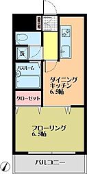 ルーラル七番舘 1DKの間取図画像