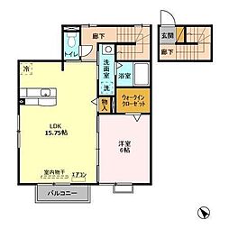フラットゥ伊東 1LDKの間取図画像
