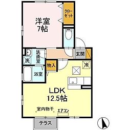 ロイヤルヒルズJ 1LDKの間取図画像