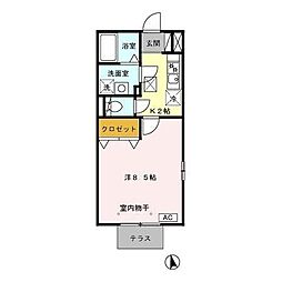 華モナリエ 1Kの間取図画像