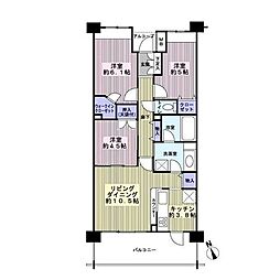 クレアシティ西船橋 3LDKの間取図画像