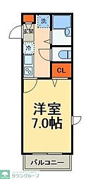 M'sアップルハウス 1Kの間取図画像