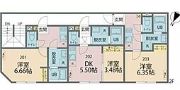 カインドネス西瑞江 1DKの間取図画像