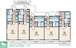ソルロス船橋 1Kの間取図画像