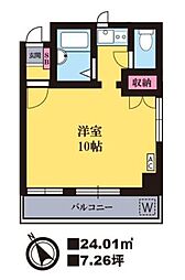 ベル・メゾン ワンルームの間取図画像