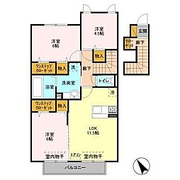 クレスト西船 3LDKの間取図画像