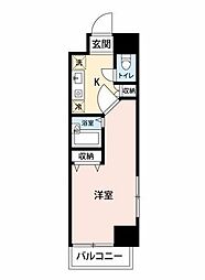 エスペランサK2 1Kの間取図画像