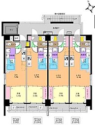 サンカント・オラージュ船橋 1LDKの間取図画像