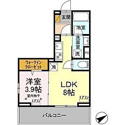 WestSideResidence 1LDKの間取図画像