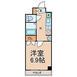 アジリア浦安 1Kの間取図画像