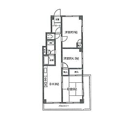 勝栄ハイツB棟 3DKの間取図画像