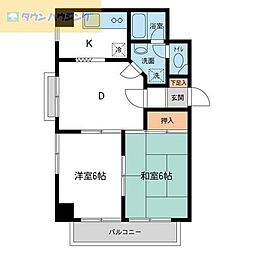 正栄ビル 2DKの間取図画像