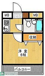 ジュネパレス津田沼第5 1Kの間取図画像
