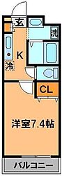 ウイングテラス前原 1Kの間取図画像