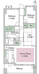 ファミールスクエア松戸リーラコモンズ 3LDKの間取図画像