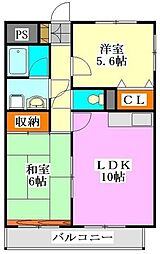 メイ・グリーン塚田 2LDKの間取図画像