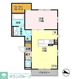 プリマベーラB 1LDKの間取図画像