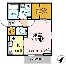 サンハイムS 1Kの間取図画像