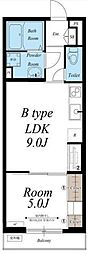 リブリ・ニソル 1LDKの間取図画像
