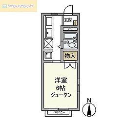 東小岩戸建 1階ワンルームの間取り
