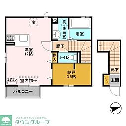 ソフィア 2階ワンルームの間取り