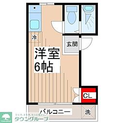 ストークハイツ山口 2階ワンルームの間取り