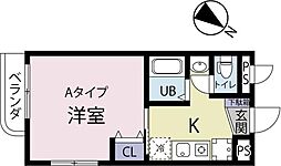 ミミ・エデン 201 2階1Kの間取り