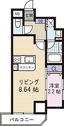 VILLETTA YANAGIDANI 301 3階1LDKの間取り