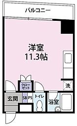 エトワール315 4階ワンルームの間取り