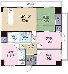 トーカンマンション泉町 4LDKの間取図画像