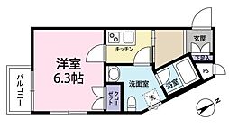 ヴィアレ赤迫 1Kの間取図画像