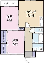 FORESTCube 2DKの間取図画像