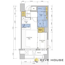 JR篠栗線 吉塚駅 徒歩5分の賃貸マンション 7階1LDKの間取り