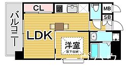 エステート・モア天神マリーナ 1LDKの間取図画像