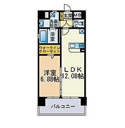 ゲニウス高砂 1LDKの間取図画像