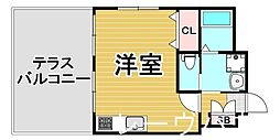 朝日プラザ大濠 ワンルームの間取図画像