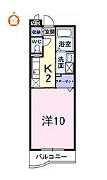 JR徳島線 徳島駅 バス9分 南末広下車 徒歩3分の賃貸マンション 3階1Kの間取り