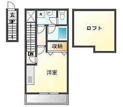 ラヴィ・アン・ドゥ2 1Kの間取図画像