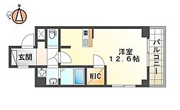 JR徳島線 徳島駅 徒歩18分の賃貸マンション 7階ワンルームの間取り