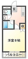 セ・ミュー川内 1Kの間取図画像