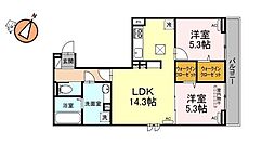 ヒーローキングダム 2LDKの間取図画像