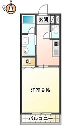 グランドパイン 1Kの間取図画像