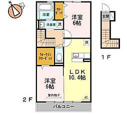 フレシールウッド 2LDKの間取図画像