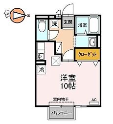 サンクレール沙羅 ワンルームの間取図画像