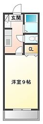 プレジデント吉野本町 1Kの間取図画像