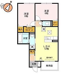 アリウムガーデン 2LDKの間取図画像