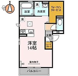 ルクール福島 ワンルームの間取図画像