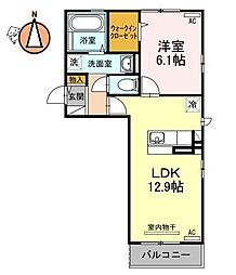 ヴィルナチュール 1LDKの間取図画像