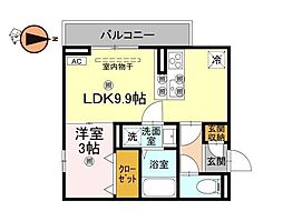 ドリーム庄町 1LDKの間取図画像