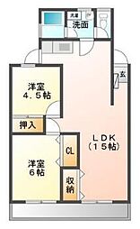 メゾンドール 2LDKの間取図画像